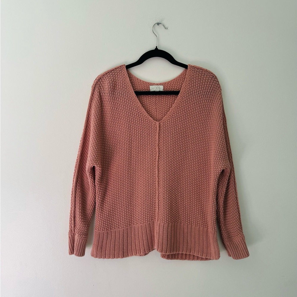Soft Pink V-Neck Cardigan Sweater